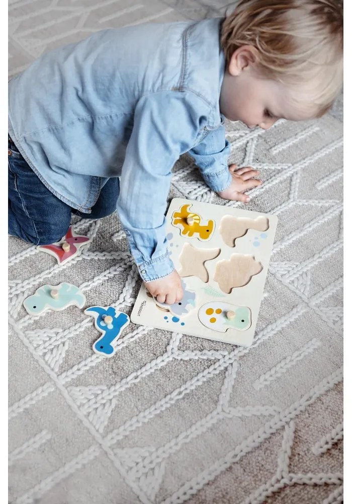 Puzzle (număr de piese 6) de inserat din lemn Dinosaurs – Kindsgut