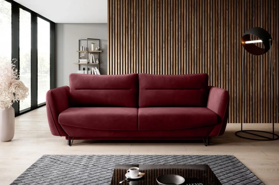 Canapea tapitata, extensibila, cu spatiu pentru depozitare, 236x90x95 cm, Silva 01, Eltap (Culoare: Bej / Nube 20)