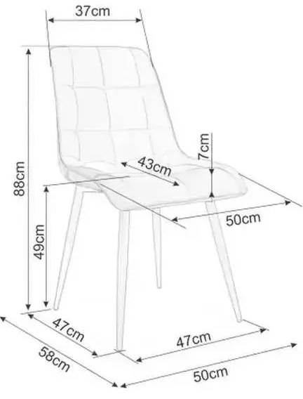 Scaun de bucătărie Chic Velvet, crem / negru