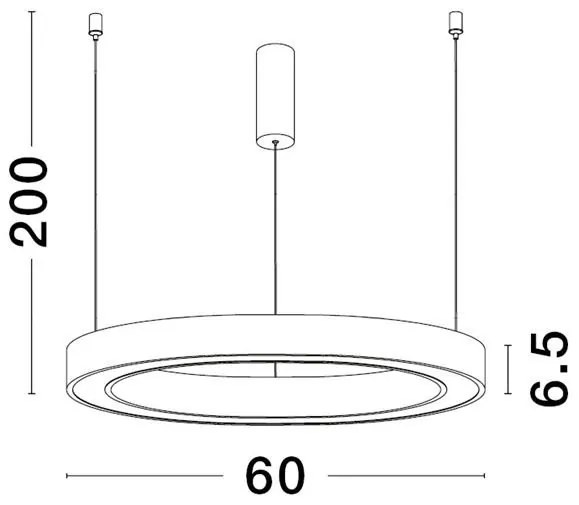 Lustra LED design circular ELOWEN negru, diametru 60cm