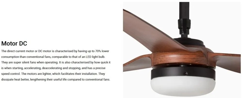 Lustra cu Ventilator si telecomanda PUNT M LED negru/nuc