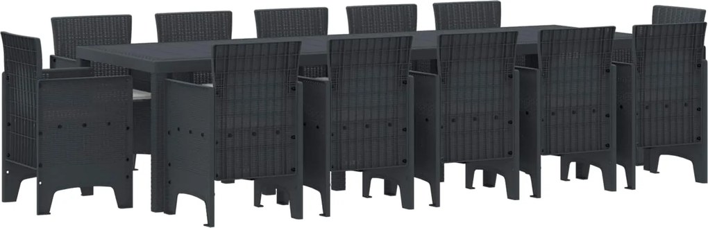 vidaXL Set de masă pentru grădină 13 pcs Antracit și gri deschis