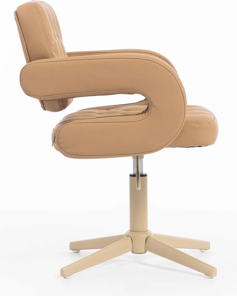 HR8403CROSS Scaun Caramel Piele Ecologica Premium Soft cu Bază Crem