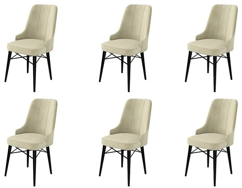 Set de scaune de sufragerie Pare Cream, 6 buc., 6 buc.