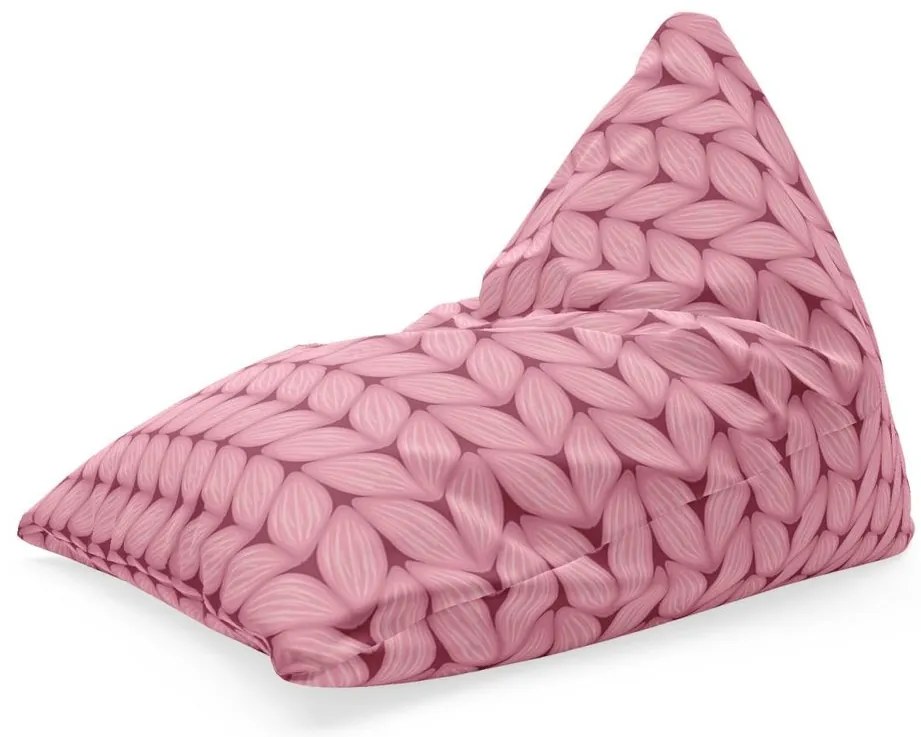 Sac de șezut Triangl tricotaj roz din lână, roz