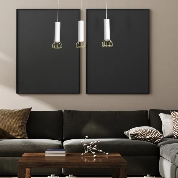 Lustră pe cablu DANTE 3xGU10/25W/230V alb/aurie