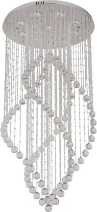 Plafonieră cu cristale NAURU LED/30W/230V Ø 60 cm, crom lucios + telecomandă
