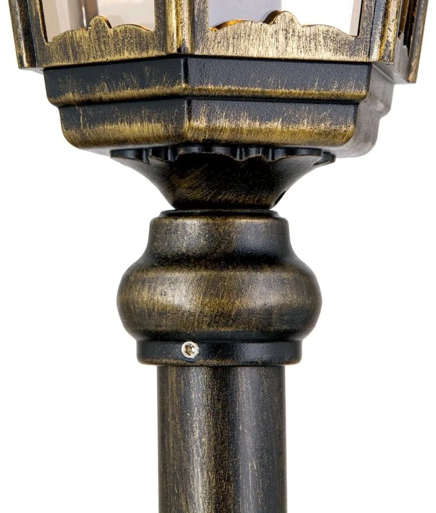 Stalp iluminat exterior stil clasic IP43 H140 Puchberg AL 11K/82576 schwarz-gold/rauch OR