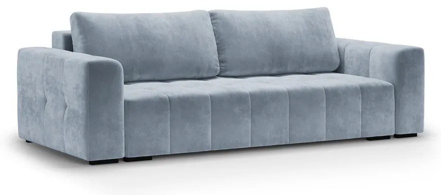 Canapea extensibila din catifea Milo Casa Luca, albastru deschis