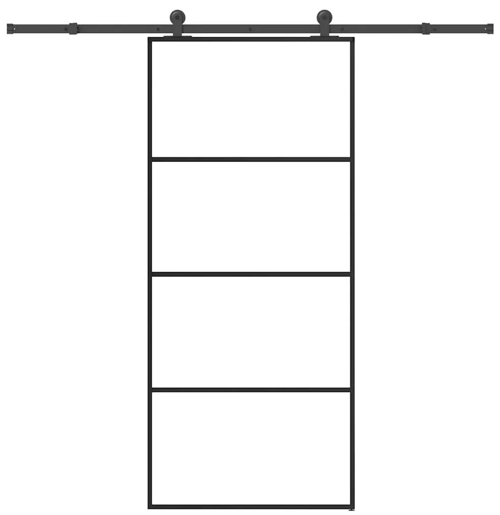 vidaXL Ușă glisantă cu set feronerie, 90x205 cm, sticlă ESG/aluminiu