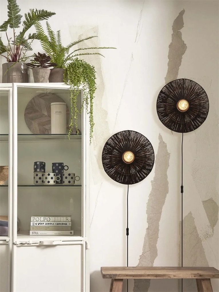 Aplica de perete eco din iuta Iguazu S disc 40cm, bl