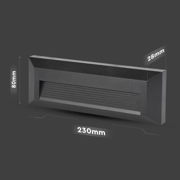 Corp de iluminat LED de exterior pentru scări LED/3W/230V IP65 4000K negru