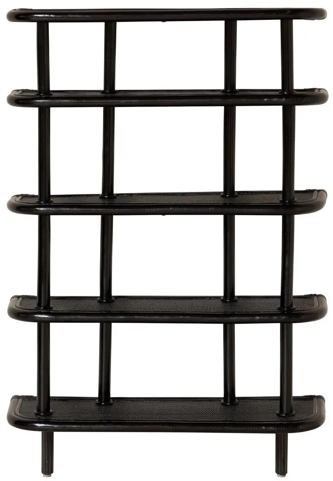 Etajera de perete din rattan, negru,"Pigmento"