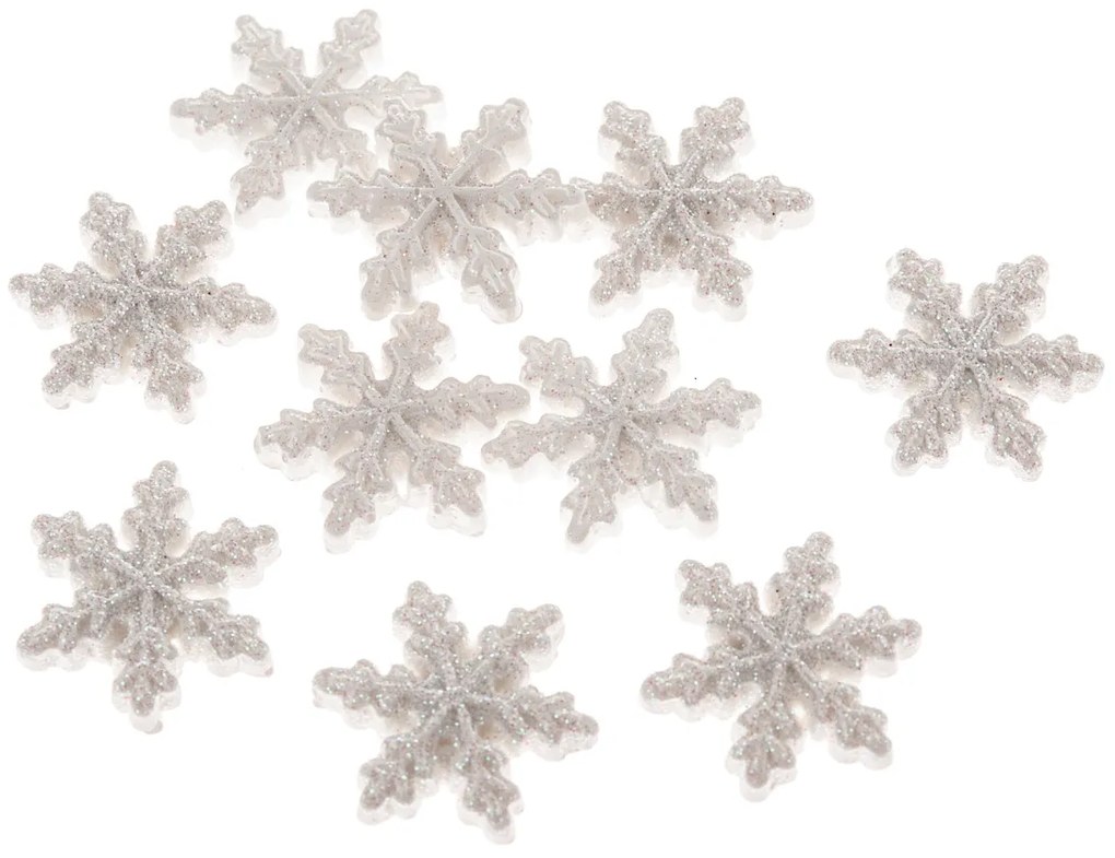 Set de decorațiuni de Crăciun „Fulgi de zăpadă”,12 bucăți, poliresină