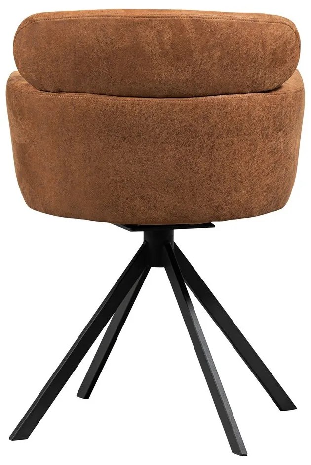 Scaun de dining maro coniac cu cotiere tapițat Fenne – WOOOD