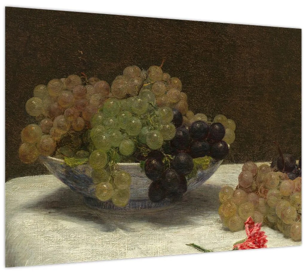 Tablou - Henri Fantin-Latour, Still Life with Grapes and a Carnation, reproducere (70x50 cm)