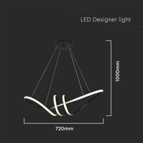 Lustră LED pe cablu LED/24W/230V 3000K negru