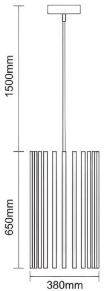 Pendul din lemn masiv pe cablu, 1xE27/60W/230V, diametru 38 cm, frasin/lemn de cauciuc