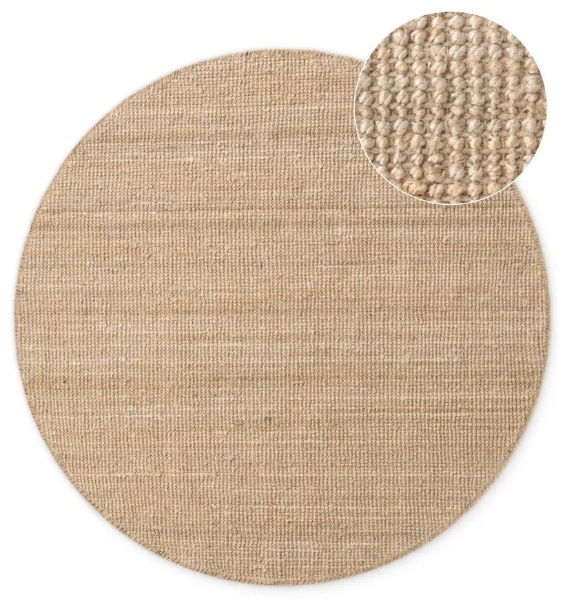 Covor în culoare naturală rotund din iută ø 200 cm Bouclé Jaipur – Hanse Home