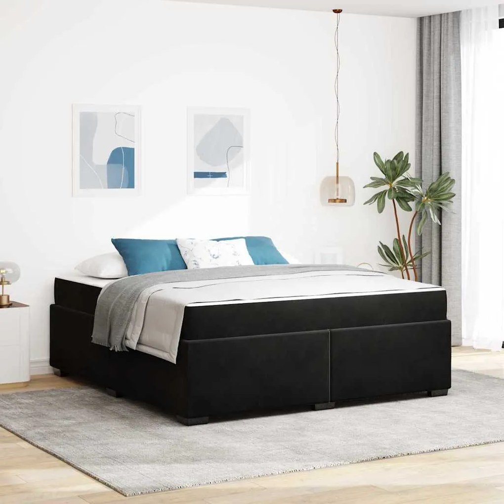 vidaXL Cadru de pat Altele Negru 180 x 200 cm Catifea