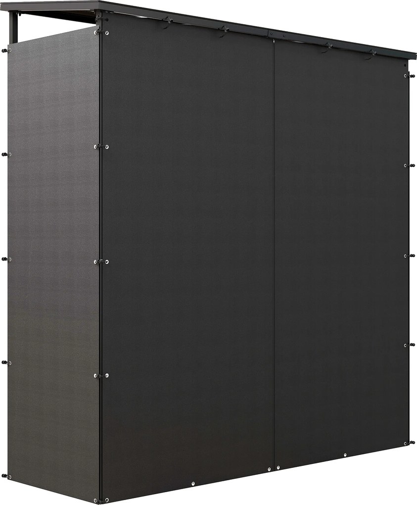 Outsunny Adăpost pentru lemne suport exterior sarcină maximă 2000 kg cu husă de protecție impermeabilă 185 x 62 x 184 cm negru | Aosom Romania
