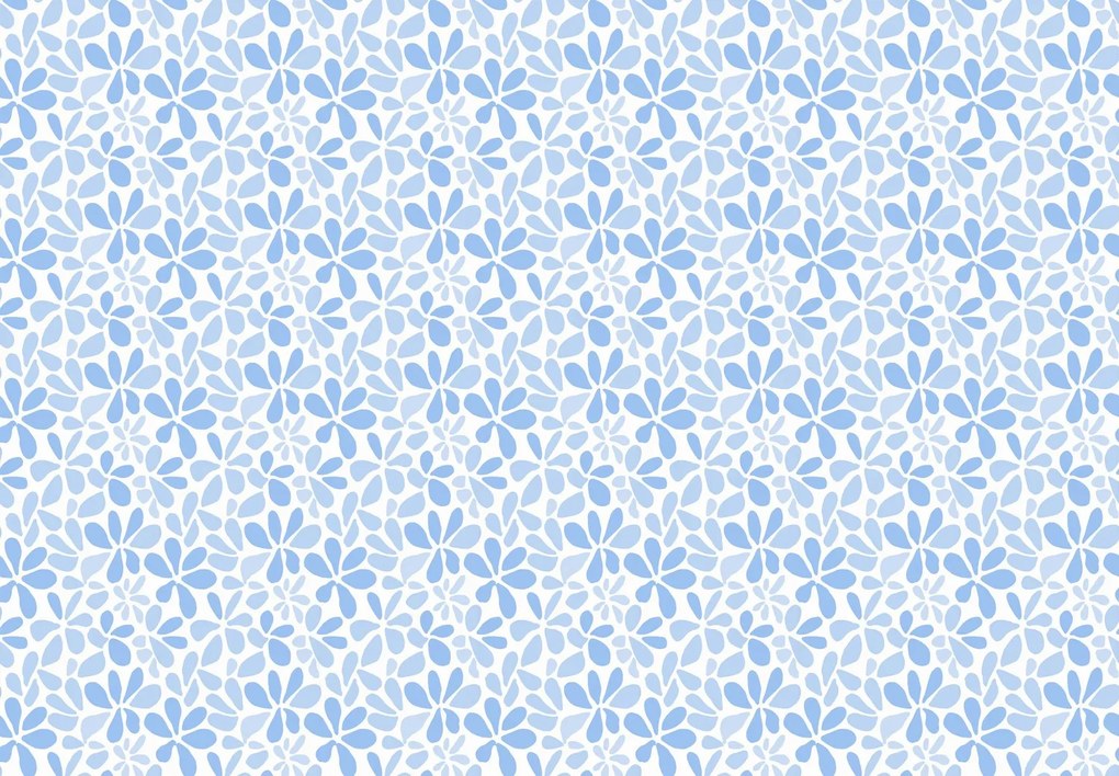 Fototapet - Flori mozaic albastre deschise (147x102 cm)