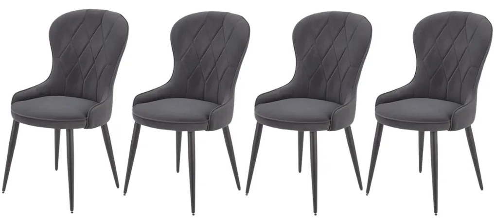 Set 4 scaune K366 velvet gri