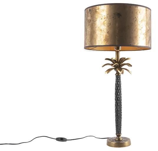 Lampă de masă Art Deco bronz cu umbră de bronz 35 cm - Areka