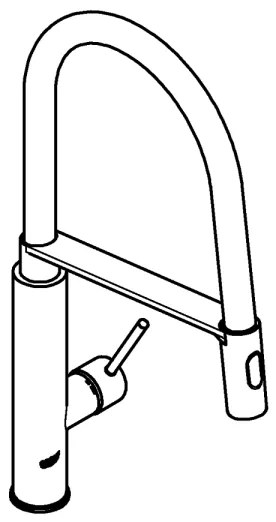 GROHE 31491000 - Baterie pentru chiuvetă CONCETTO cu duș profesional, crom lucios