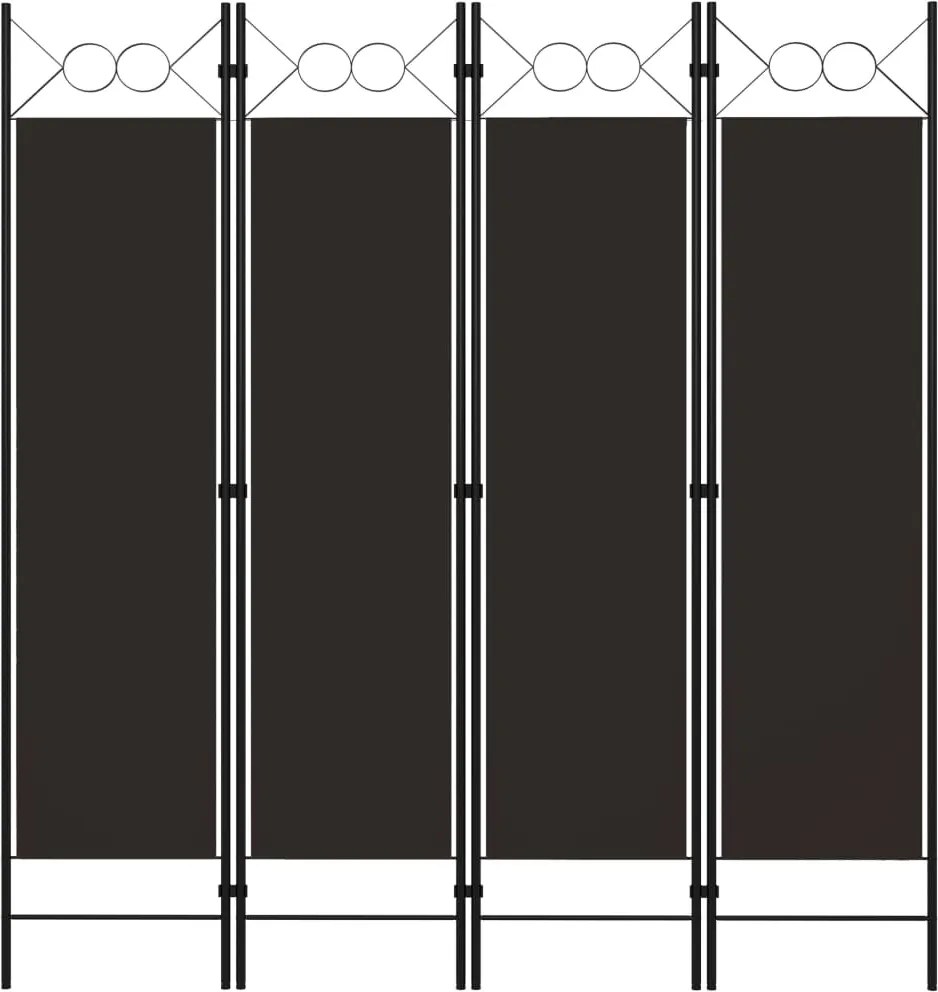 vidaXL Paravan de cameră cu 4 panouri, maro, 160 x 180 cm