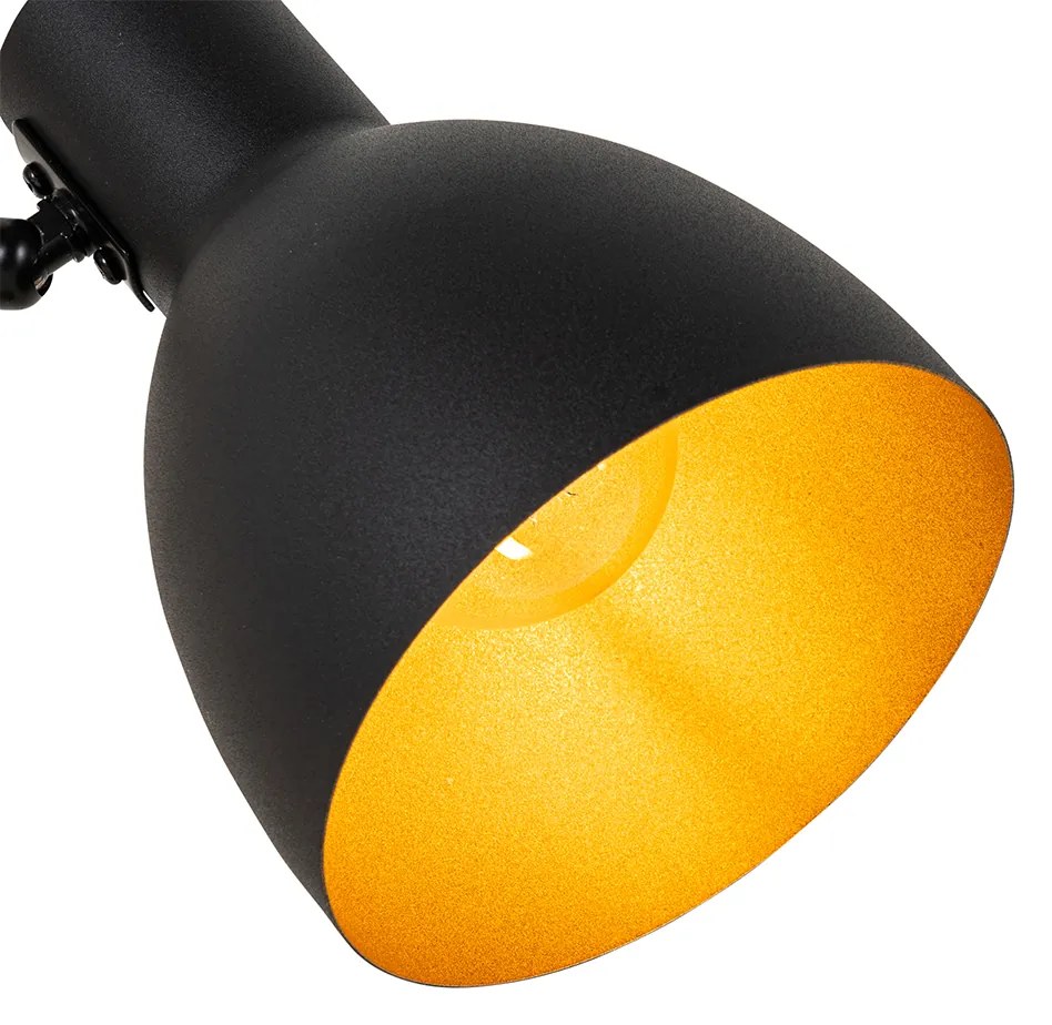 Lampă de masă rustică neagră cu lemn - Flint