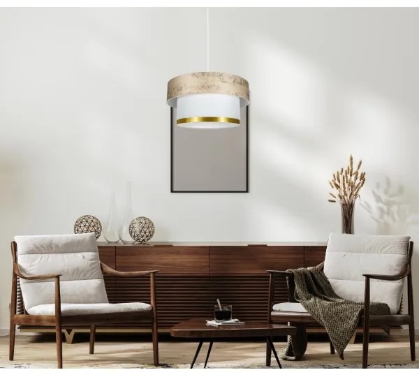 Lustră pe cablu RESSA 1xE27/60W/230V auriu