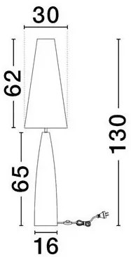 Lampadar decorativ, Ghips, Crem, Tesatura, Alb, Mizu