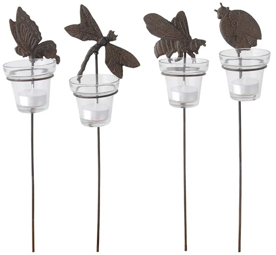 Sfeșnice pentru lumânări de ceai 4 buc. din metal – Esschert Design