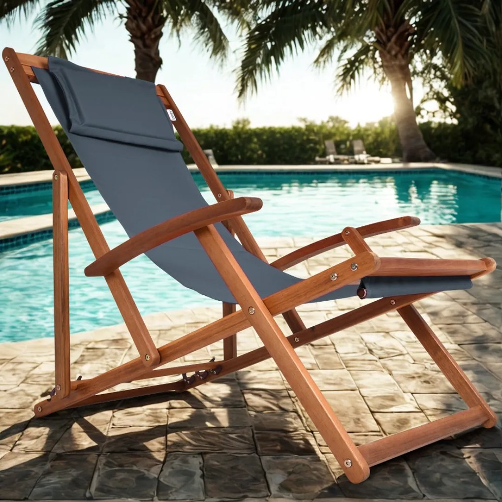 Șezlong de grădină SIENA, 65x87x102, antracit Jurhan