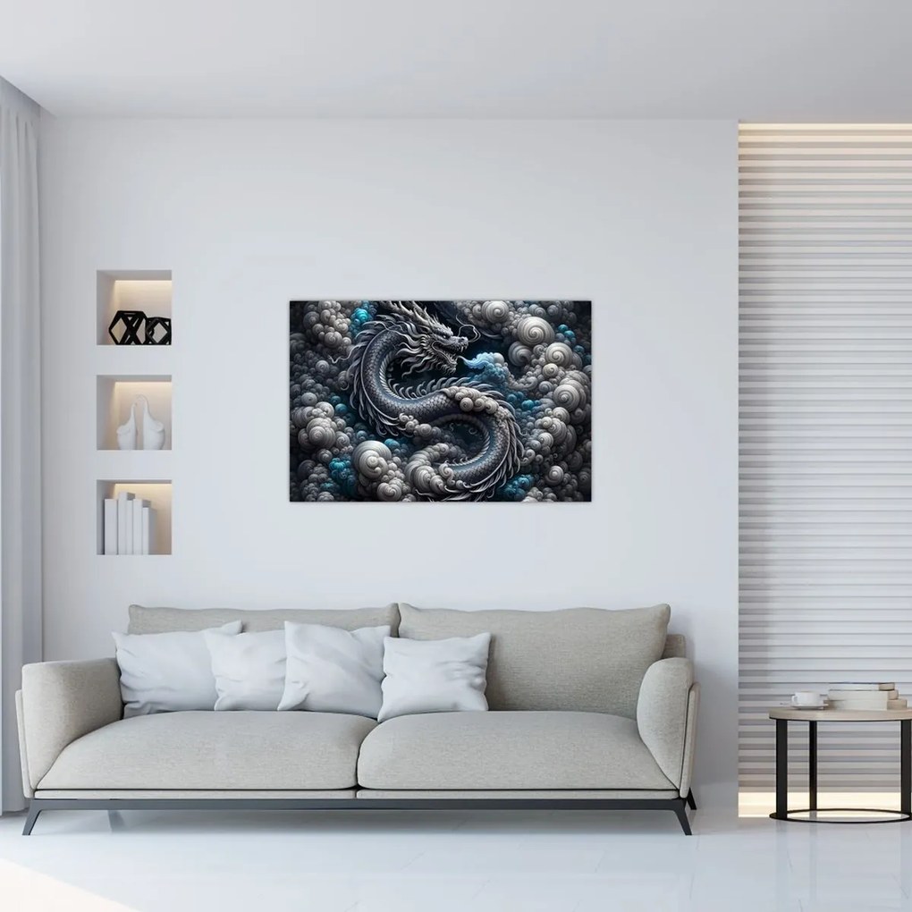 Tablou – Dragon în fum (90x60 cm)