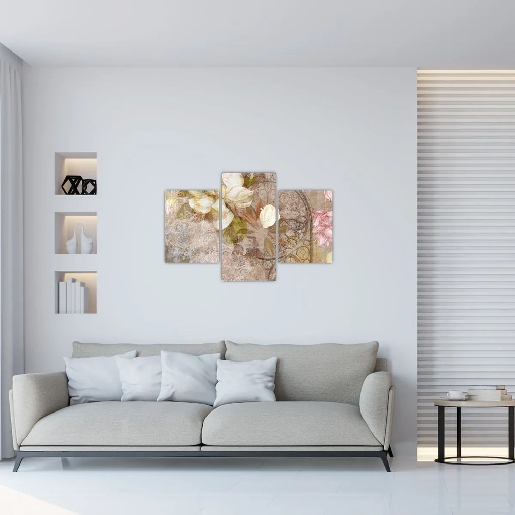 Tablou - Ornament de flori (90x60 cm)
