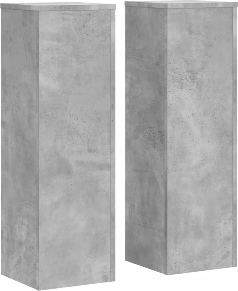 vidaXL Suport de plante, 2 buc., gri beton, 25x25x80 cm lemn prelucrat