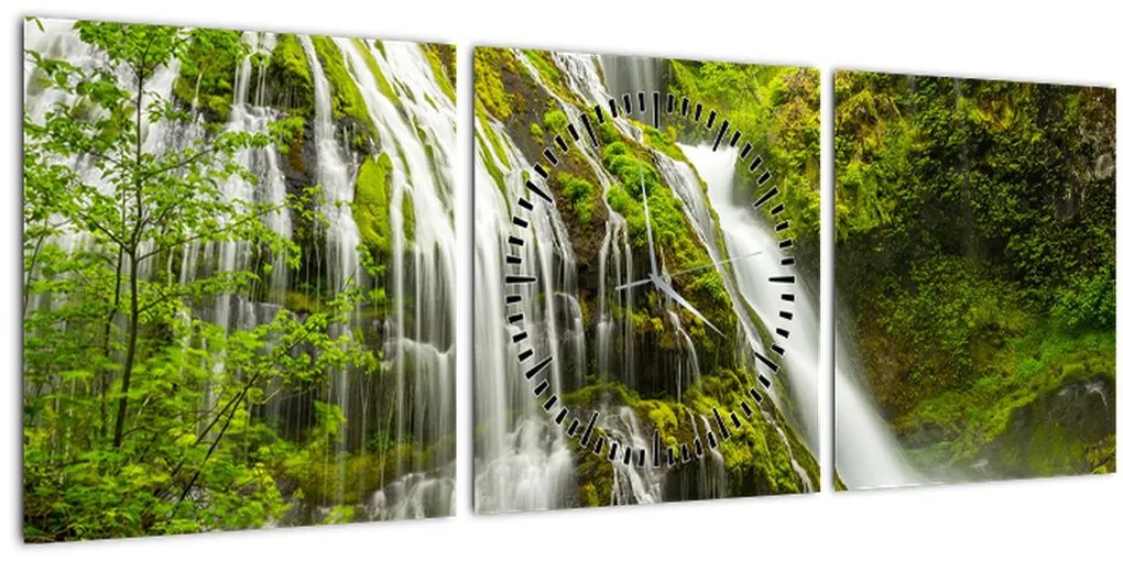 Tablou - Cascada, Wind River Valley (cu ceas) (90x30 cm)