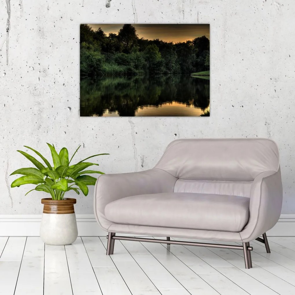 Tablou cu lac în pădure (70x50 cm)