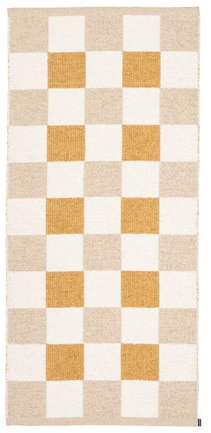 Covor tip traversă pentru interior și exterior galben ocru/bej 70x160 cm Pix Vanilla Ochre – Pappelina