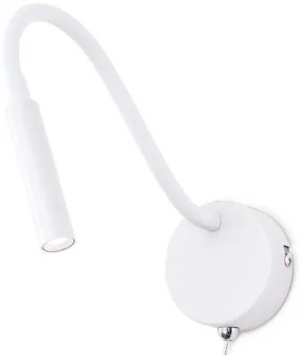 Aplica minimalista cu reader LED directionabil Kurt alba