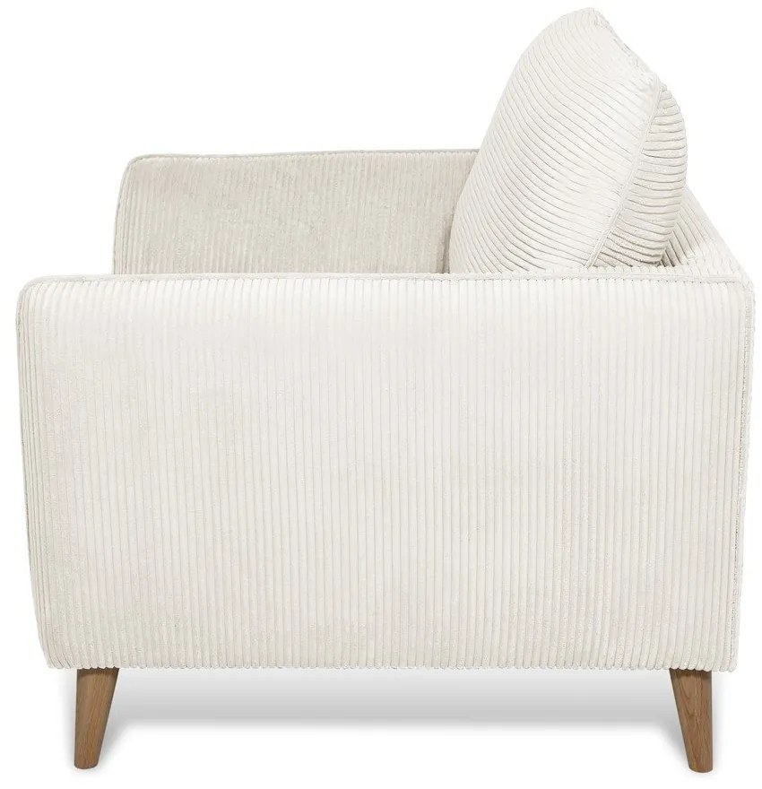 Fotoliu alb cu tapițerie din catifea reiată Paris – Scandic