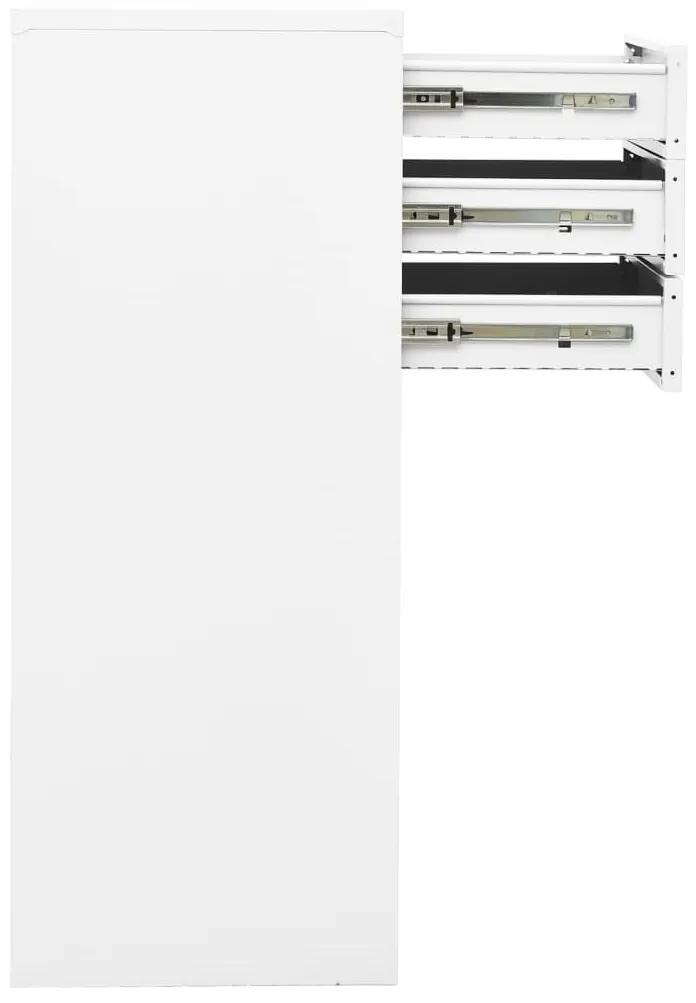 Dulap de birou, alb, 90x40x102 cm, otel 1, Alb, Fara jardiniera, Alb