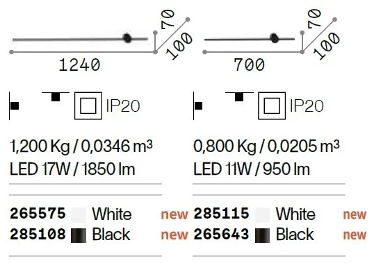 Aplica de perete LED moderna design liniar ESSENCE AP 11W BIANCO