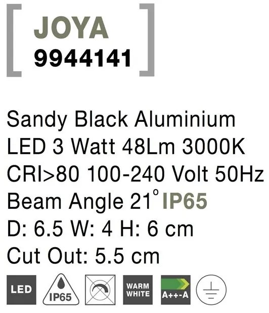 Mini Aplica LED ambientala / incastrabila de iluminat exterior IP65 JOYA I