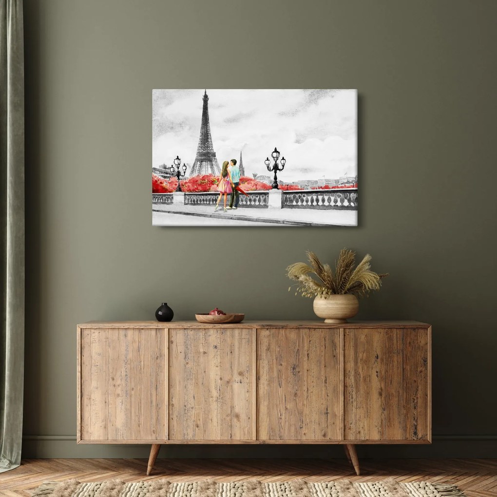 Tablou îndrăgostiții în Paris (90x60 cm)