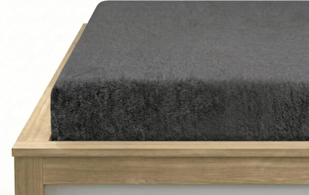 Cearsaf Frotir cu elastic EXCLUSIVE 160x200 cm gri inchis