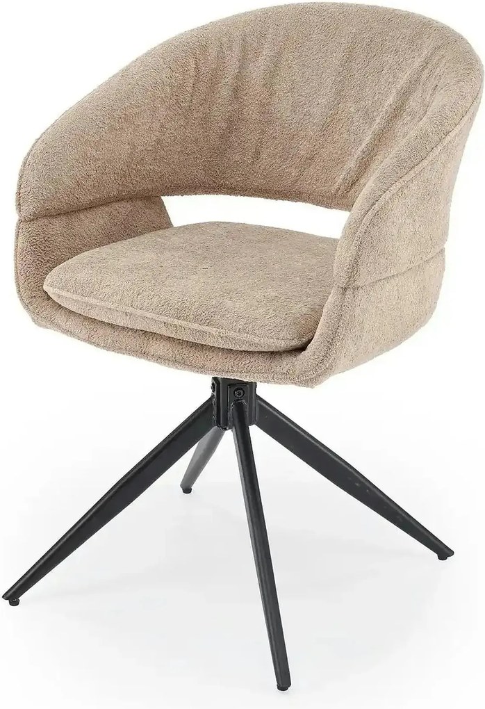 Scaun rotativ K602, cappuccino/negru, stofa/metal, 57x62x82 cm
