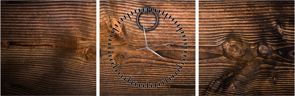Tablou textura lemnului (cu ceas) (90x30 cm)
